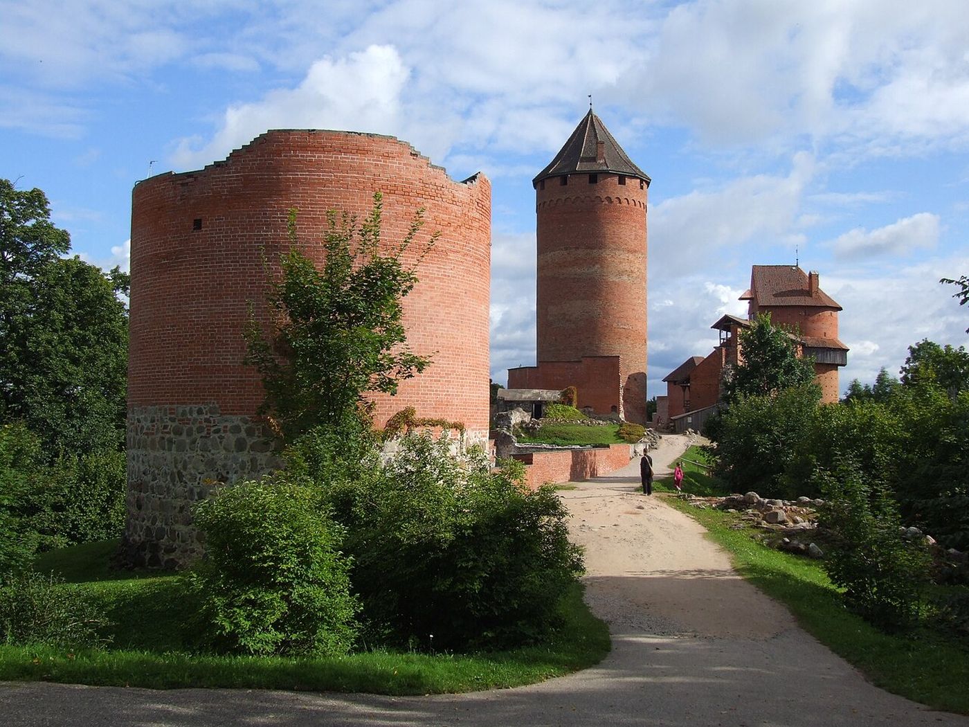 Turaida Castle brick tower above the trees